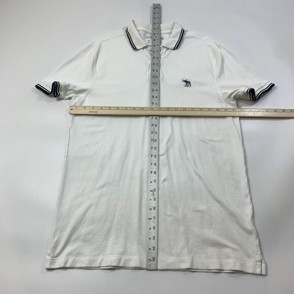 Abercrombie Fitch Shirt Mens LT Large Tall White Navy Don't Sweat It Collection - Picture 5 of 10